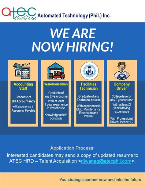 Automated Technology (Phil.) Inc. Careers and Employment.